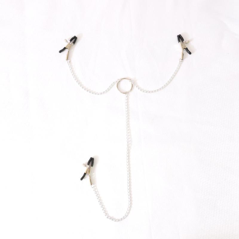 Metal Nipple Clamps Clips Ring Bell  Breast Bondage Restraint Sex Toy For Women Couple Play Game