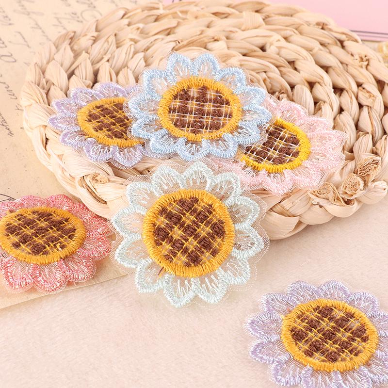 Computer Embroidery Label Can Be Sunflower Flower Cloth Label Clothing Accessories Hand Account Diy Accessories Accessories Embroidery Cloth Sticker