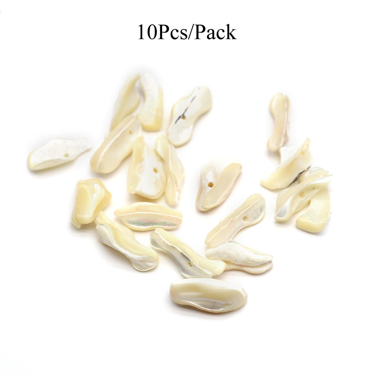 

10 шт./упак., необычная нерегулярная натуральная ракушка перфорированная подвеска, богемные мужские и женские подвески для самостоятельного изготовления уникального ожерелья, браслета на щиколотку, аксессуары 17x8 мм 10Pcs/17×8mm