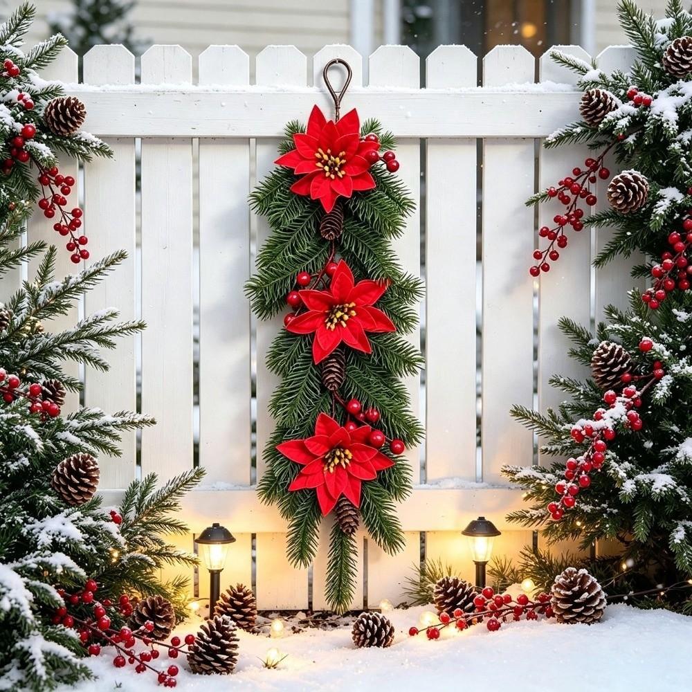 Realistic Artificial Christmas Wreath Lifelike Christmas Wreath Ornaments Home Decor