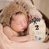 {MX} Wooden Baby Milestone Cards Name Plaque Sign Birth Announcement Board Baby Month Marker Newborn Photography Props
