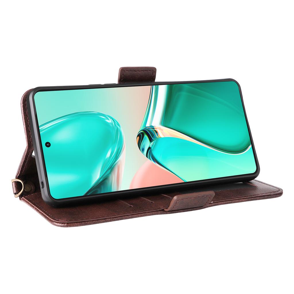 For Asus Zenfone 12 Ultra 5G Leather Case Magnetic Closure Wallet Stand Phone Cover with Crossbody Strap