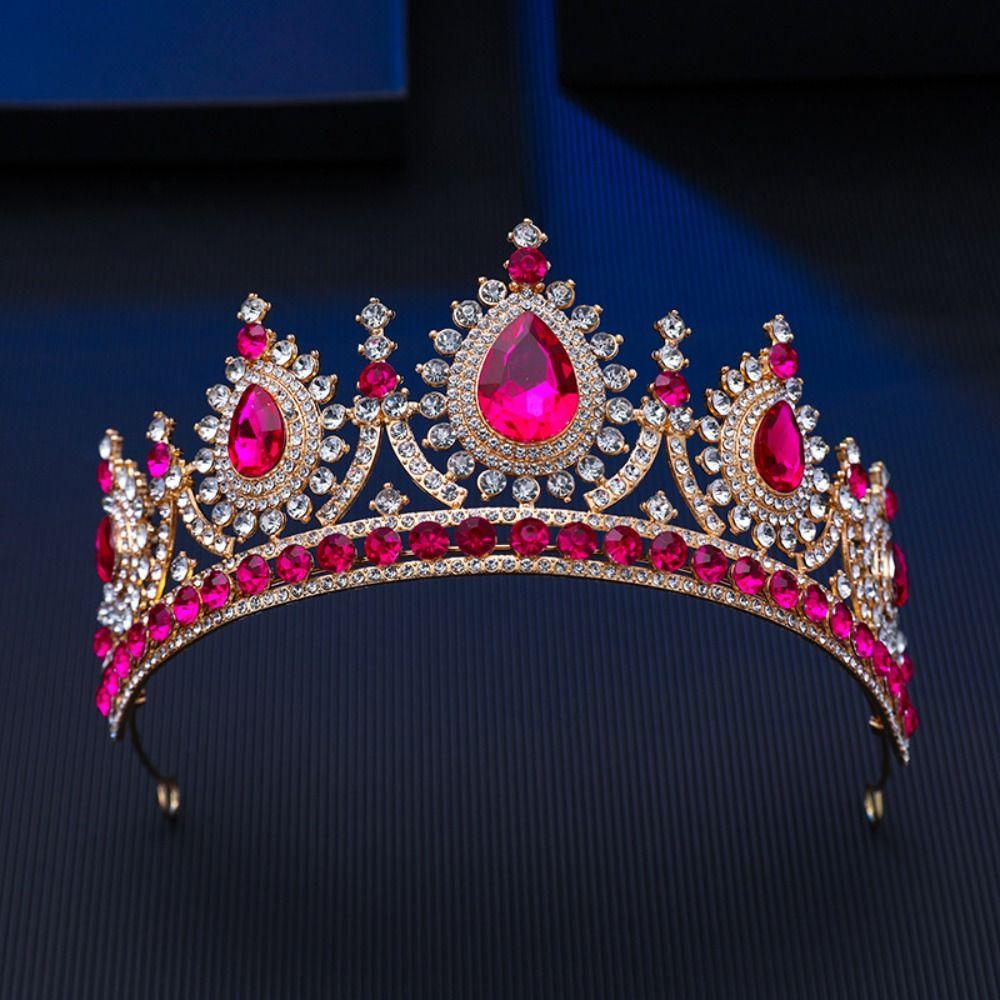 Rhinestone Bridal Crown Luxury Queen Princess Tiara Baroque Pageant Crown  Hair Dress Accessories