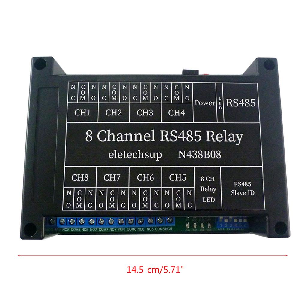 8-Channel RS485 Relay Switch PC UART Serial Port Switch for Motor FW & BW, Security Monitoring - N438B08