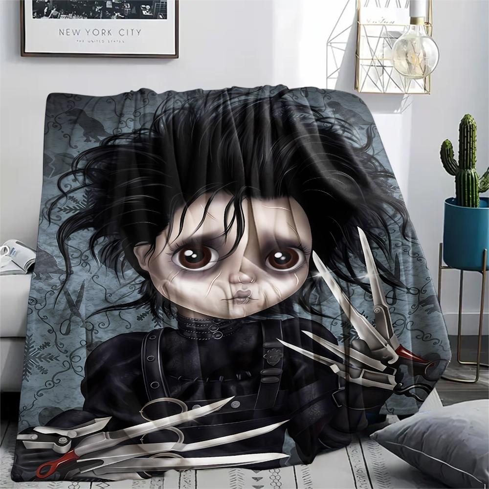 1pz Coperta in Flanella con Stampa di Edward mani di forbice, Alta qualità per Tutte le Stagioni, Decorazione per la Casa, Calore e Comfort, Perfetta per Regali di Natale