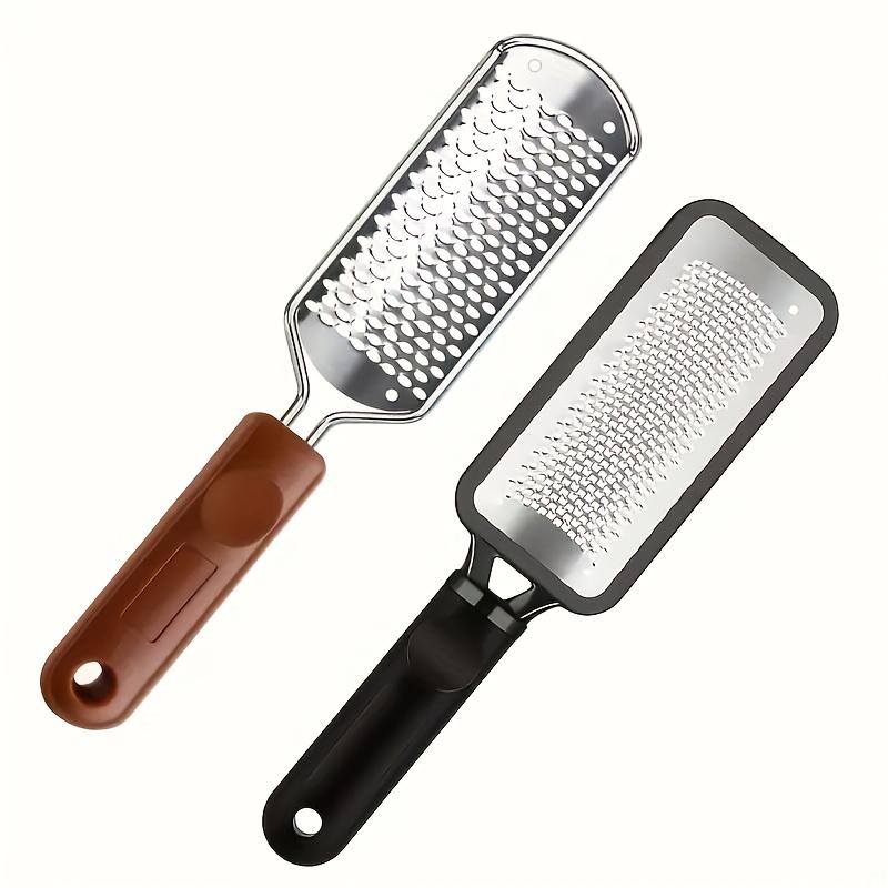 

Набор из 2 пилок для ног из нержавеющей стали - Отшелушивающие и очищающие инструменты для ногтей с эргономичной ручкой, Прочная скраб-щетка для мягкого отшелушивания 2pcs