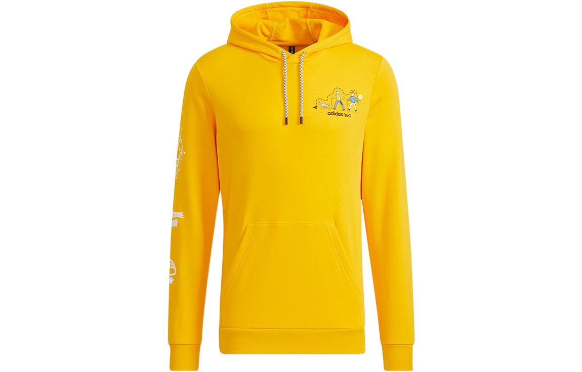 Adidas Neo Sweatshirts Men s Yellow Hooded Moderate Regular HG6590 M
