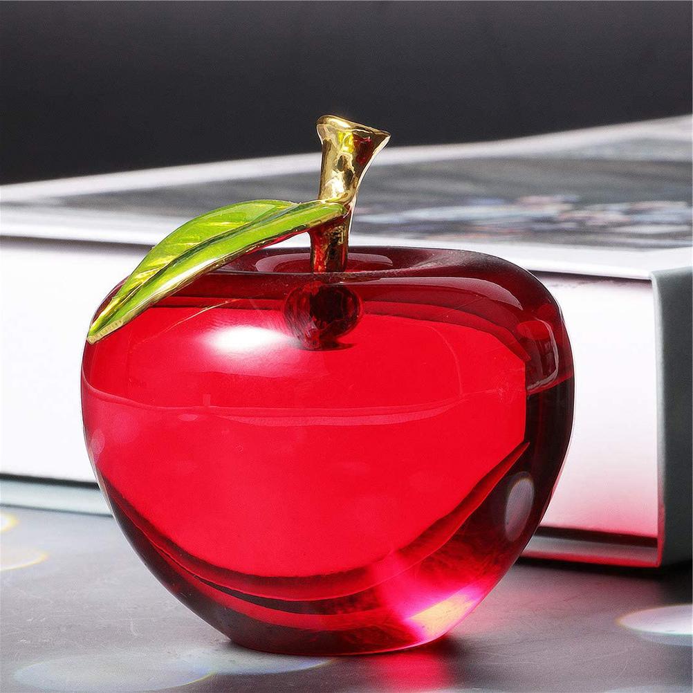 Crystal Apple Creative Gift Gold Leaf Decorative Craft Christmas Ornament Home Decoration
