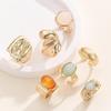 Exaggerated European & American Style Women's Luxury 8-Piece Retro Ring Set