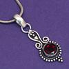 Pendant Garnet   Sterling Jewelry Gemstone Plated Gold Natural Red
