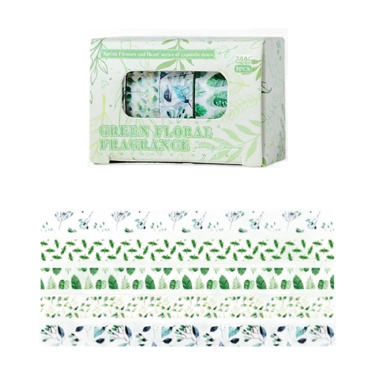 5Rolls Flower Decorative Tape 10mmX2M for Scrapbooking Photo Album Journal Notebook Water Resistant Aesthetic Paper Tape