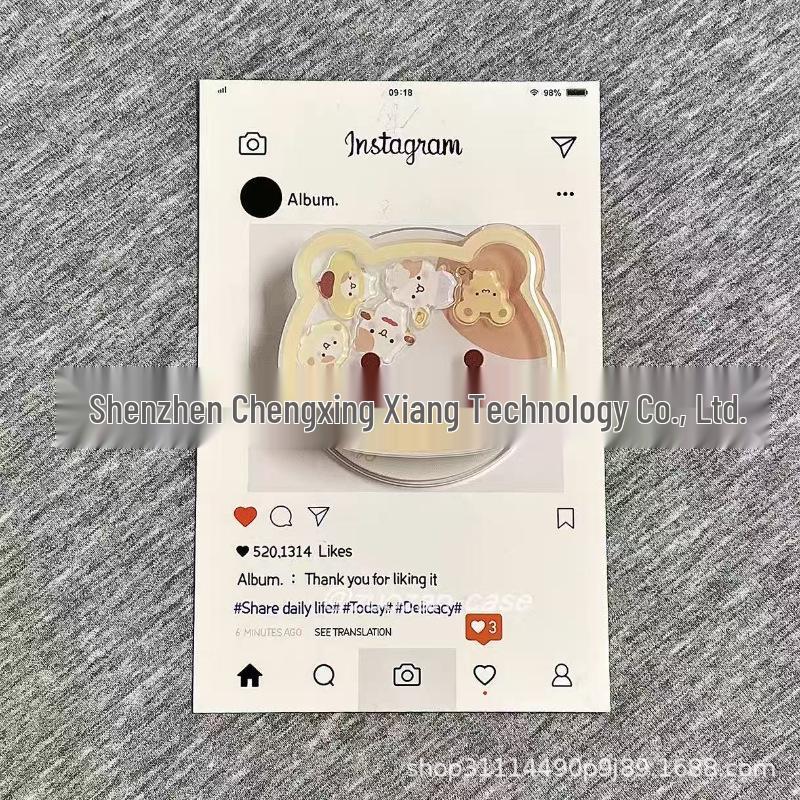 Cartoon Shake-to-Play MagSafe Magnetic Desktop Bracket with Strong Adsorption and Retractable Airbag