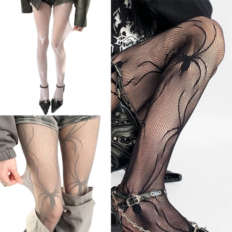 Women's Fishnet Pantyhose Stockings Spiderweb Patterned Tights Socks Halloween Fancy Dress Costume Accessories Hosiery