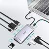 Multifunctional USB HUB SD and TF Card Reader HDMI 4K VGA Full HD RJ45 9in1 Gray