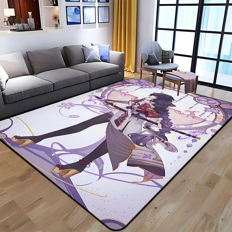 

Гра Genshin Килими Оздоблення вітальні Спальня Стіл Килимок М’яка фланель Великий естетизм Килим Подарунок Декор кімнати 40x60cm(15x23 in)