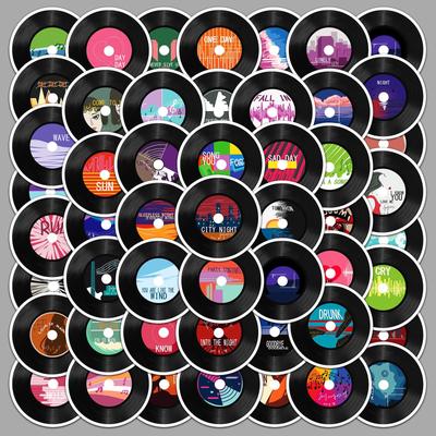 50 Vinyl-Schallplatten Graffiti Aufkleber: Personalisierte, Kreative, Nicht-Verletzende, Wasserdichte Dekorationen für Handyhüllen und Koffer