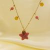 Natural Star Pendant Neck Chain Vintage Women Neck Choker Sweater Chain Star Stone Necklace  Gifts