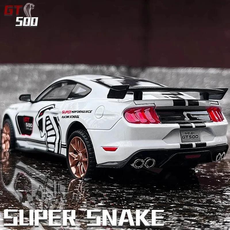 1/32 Ford Mustang Shelby GT500 Alloy Sports Car Simulation Model Diecast Metal Car Model Sound and Light Collection Toys Boys