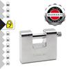Master Lock Rectangular Zinc Padlock with Key, 95x80x29 mm