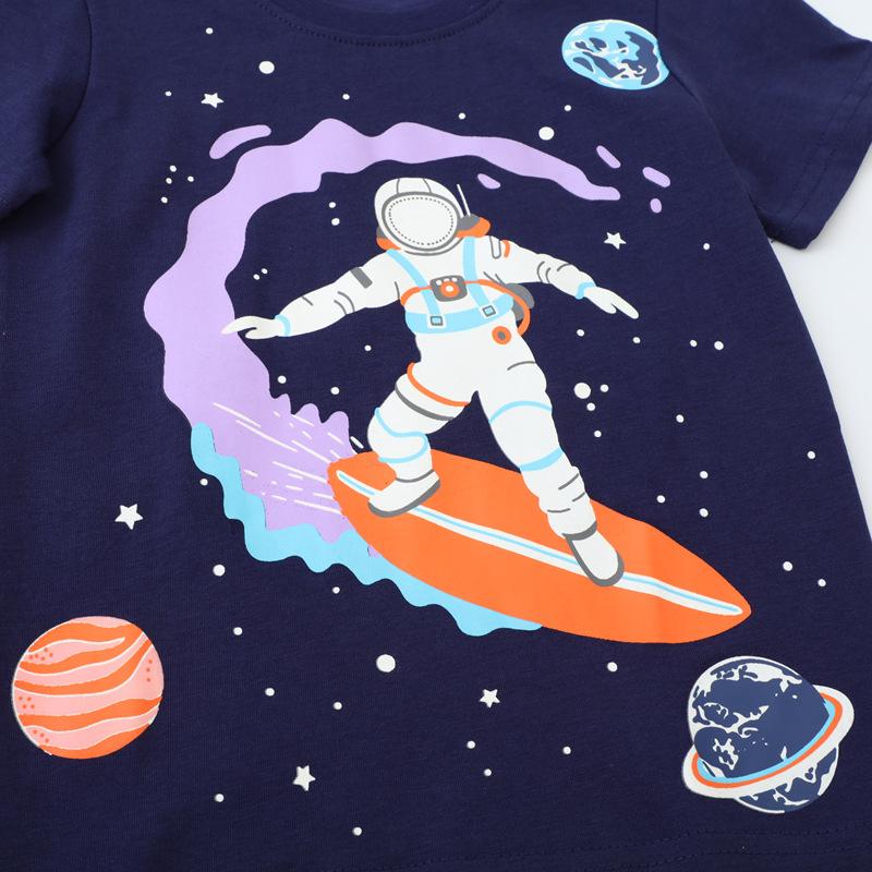 Jumping Meters New Arrival Spaceman Print Summer Boys Tshirts  Toddler Animals Cotton Clothes Kids Tees Tops