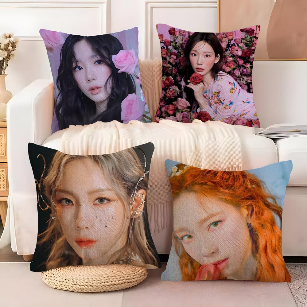 T-Taeyeon Pillow Case Silky Elegant Comfort Sofa Bed Invisible Zipper