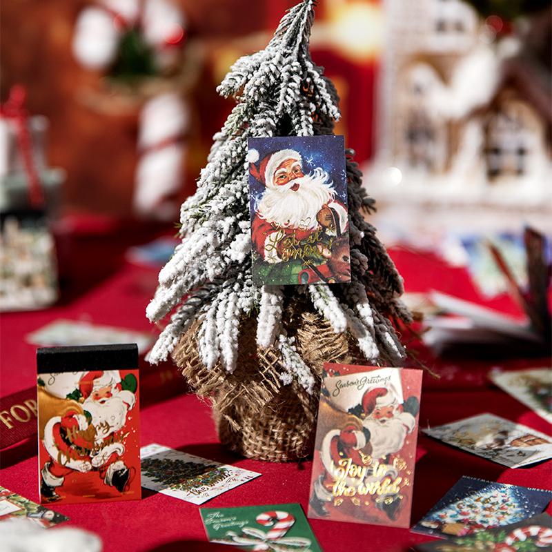 Mr. Paper, Winter Town Christmas Tree Theme Sticker Book, Scrapbook, Phone Case Christmas Party Decoration Stickers, 30 Pcs/book