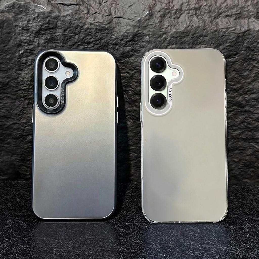 Silver IMD Phone Case For Samsung Galaxy A56 5G A55 A17 A07 A36 A54 A33 A16 A06 A25 A34 A15 S26 Ultra S25 S24 S23 S22 Hard Cover