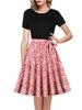 Round Neck Short-Sleeve Printed Dress