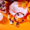 2Pcs/Set Cute Pumpkin Ghost Bracelets For Women Men Halloween Punk Glass Beads Bangles Couple Jewelry Holiday Gift