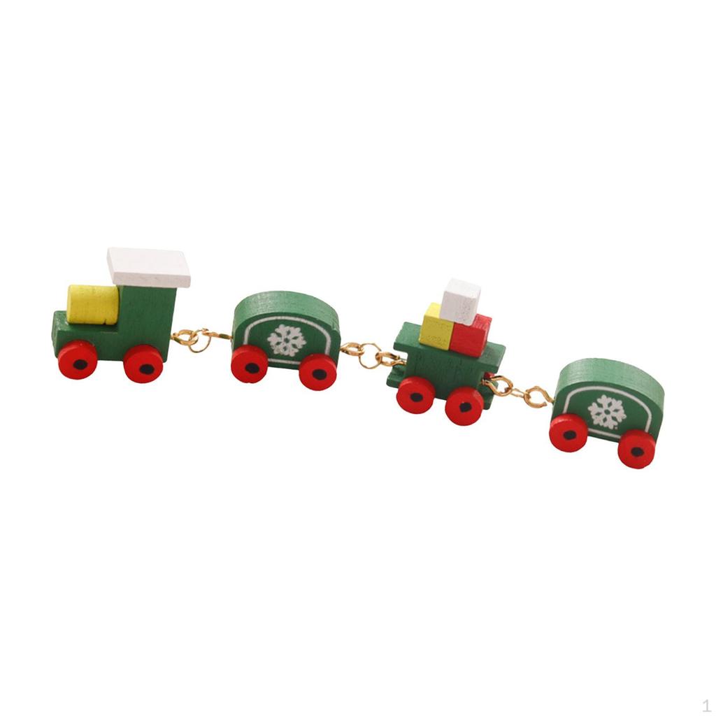1/12 Dollhouse Mini Christmas Train Miniature Wood Model Wooden Toy for