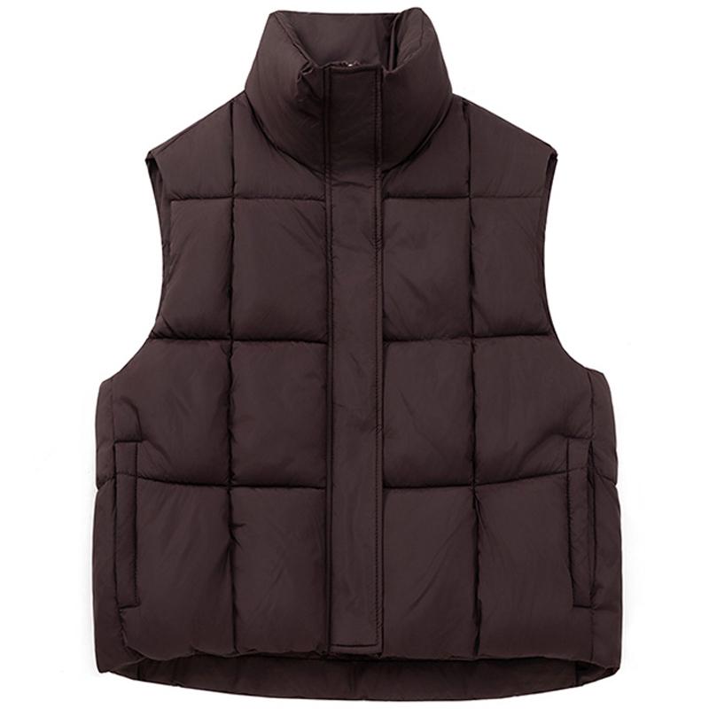 Fashion Winter Women Vests Stand Collar Thick Warm Sleeveless Parka Woman Loose Short Outerwear