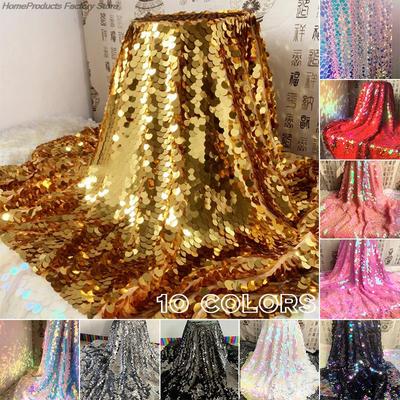Laser Iridescent Shiny Fish Scale Fabric Sequins Glitter Fabric For Diy Dress Tablecloth Party Background Shooting Decor Fabric