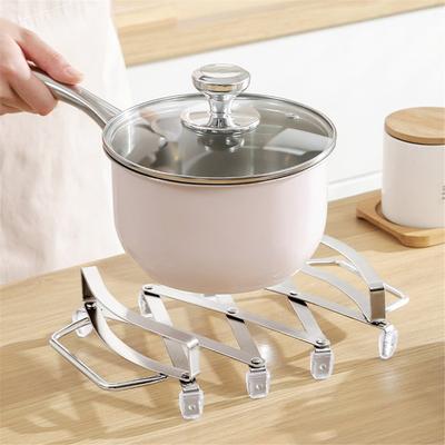 2026 New Stainless Steel Expanding Pot Holder Mat Heat Trivet NonSlip Expanding Design for Multiple Pans Easy Clean
