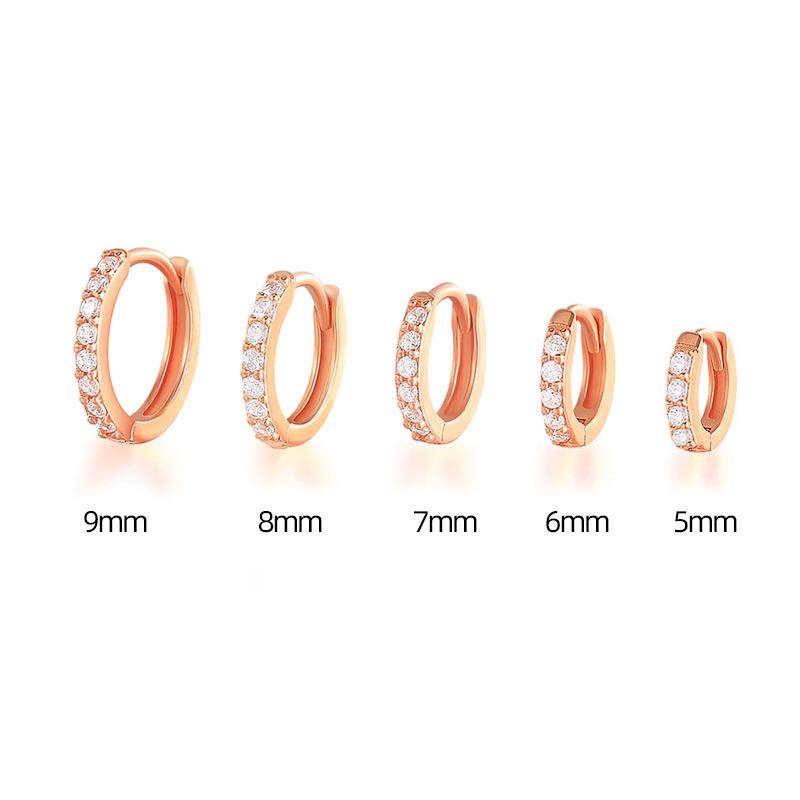 Cao Shi Korean Zircon Diamond Earrings - Simple, Fresh, Round Ear Buckle for Women