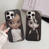 Dark Cute Girl Doll Art For IPhone 16 15 14 13 12 11 17 Pro Max Plus Wave Corrugated Phone Case Anti Drop Cover