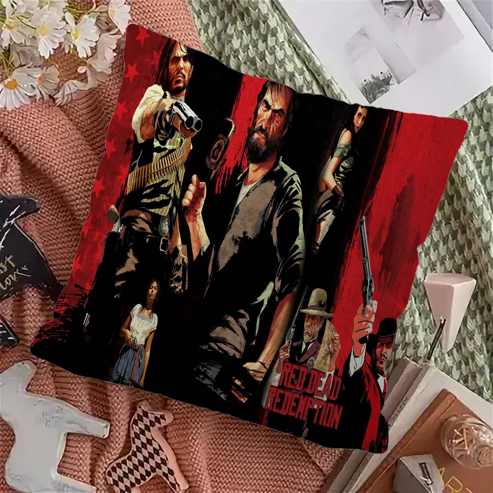 Red Dead R-Redemption Office Cushion Pillowcase Car Cushion Cover45X45CM Lumbar Pillowcase Sofa Pillowcover