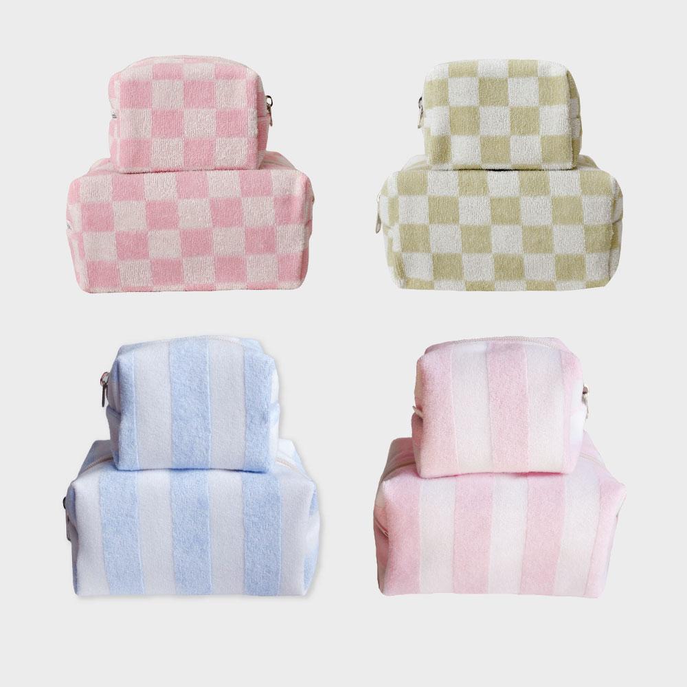 Unfold Striped Terry Pouch (Small) (42 Colors) (Type B)