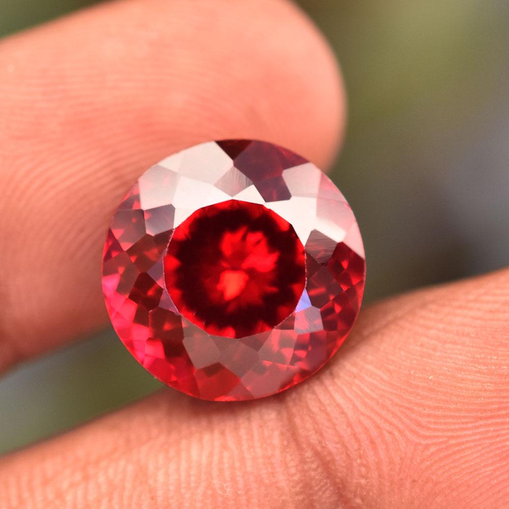 Natural Red Ruby Loose Gemstone 12 Ct Ring Making Round Cut for Jewelry Making and Gem Collections
