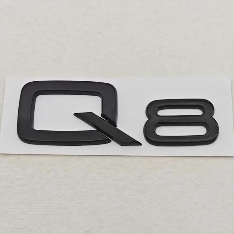 Für Audi Q7 Q8 Quattro Autoaufkleber Zubehör ABS Logo Q7 Q8 Heckklappen-Plakette Emblem Aufkleber Auto-Buchstaben