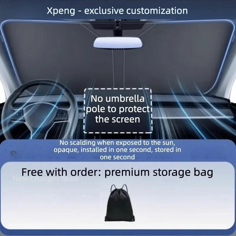 For XPeng G9 2023-2026 Front Windshield Sun Visor Roof Skylight Ice Cloth Sun Shade UV Protection Car Cooling Modify Accessories