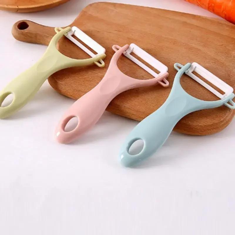 1 Stück Keramikschäler Obstmesser Schälmesser Gemüse Schäler mit Keramikklinge Küchenzubehör Gemüsewerkzeuge Zufällige Farbe