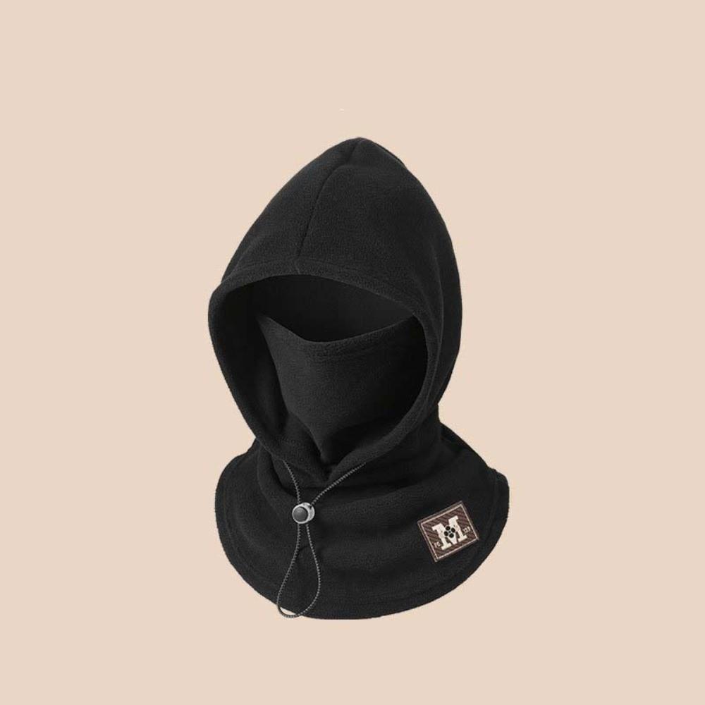 Warmer Hooded Neck Cap Drawstring Winter Pullover Cap Casual Fleece Balaclava Hat  Outdoor