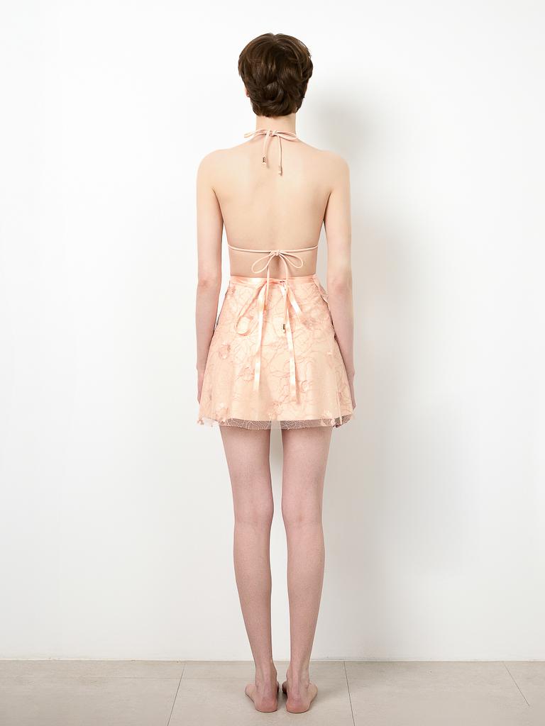Loe Scarlett Apricot Tulle Lace Skirt