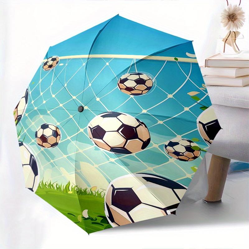 Fußballtornetz Automatischer Faltregenschirm 8 Rippen Leichtes Design, Langlebiger Eisenrahmen, Kompakt und Tragbar, Ideal für Geburtstag oder Weihnachten