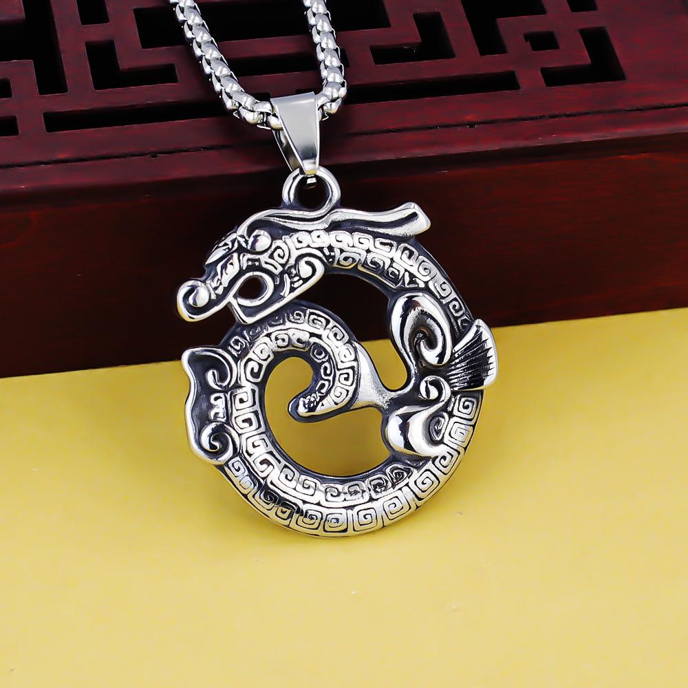 Odin Viking Helmet Titanium Steel Pendant Nordic Pirate Men's Necklace