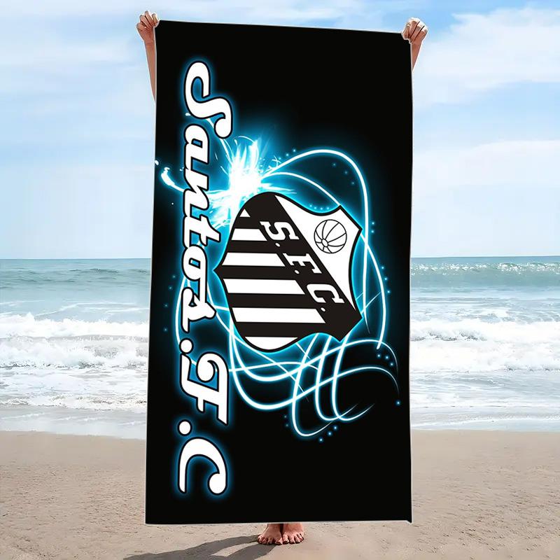 Santos FC Print Beach Towel, Large Soft Quick Dry Towel for Beach Camping Swimming