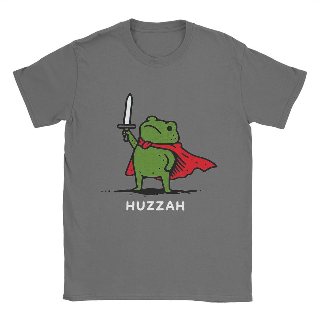 Huzzah Cavaliere Rana Divertente Spada Meme Citazione Maglietta in Cotone Unisex Estiva Streetwear Magliette Girocollo Maglietta Casual Top Oversize