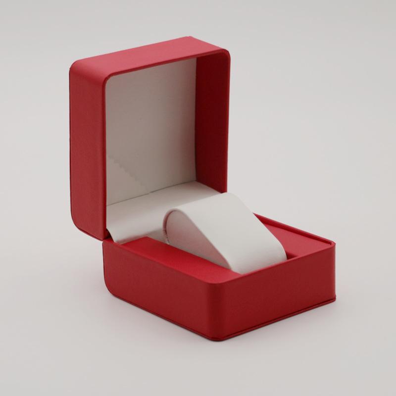 Black Single Watch Gift Box with Pillow PU Leather Wristwatch Display Case Organizer for Men Clamshell PU Leather Watch Case