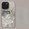 Applicable To Apple 13 Mobile Phone Case Iphone15plus Silk Bow Bracket 14 Color Silver Matte 13 High-end Sense