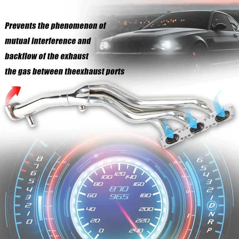 Silver 201 Stainless Steel Performance Exhaust Manifold Header For BMW E46 E36 320i M54 (M54B22/M54B25/M54B30)